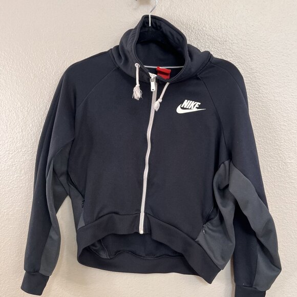 Nike Womens Black Full-Zip Hoodie Small Casual Sportswear Comfortable Polyester - Picture 1 of 7